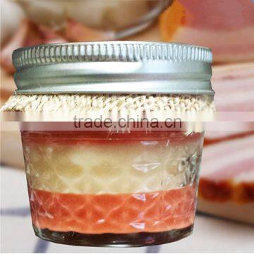 High quality 4oz Quilted Mason Glass Jar With Lid For Candle