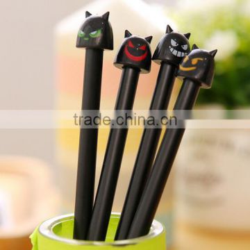 promotional gifts DIY creative stationery kids personalized Novelty gel pen black cat emoji head design plastic ballpoint pens