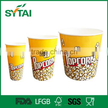 32oz disposable biodegradable custom paper popcorn bucket