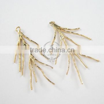 20x38mm 14K light gold coral branch DIY pendant charm jewelry findings supplies 1850210