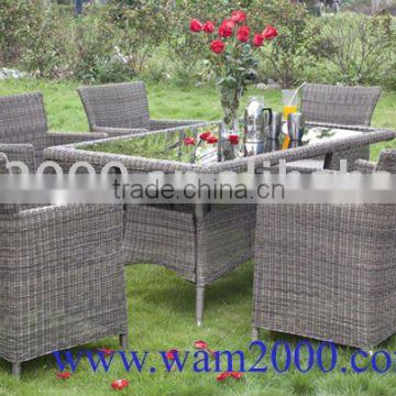Patio outdoor aluminum pe round rattan chairs and table for garden