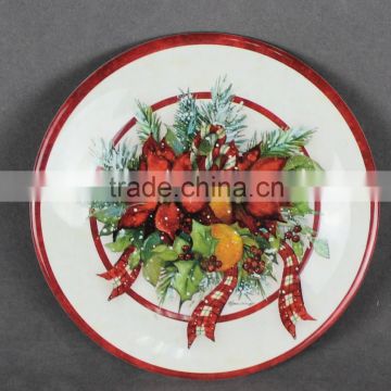 JH03060 christmas flower design melamine dinner plate , kids plate