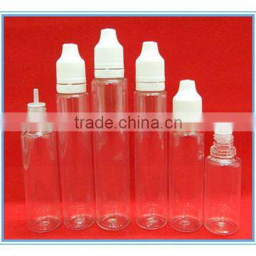 15ml 20ml 30ml plastic pet empty e cig liquid essentrial oil bottle with childproof cap