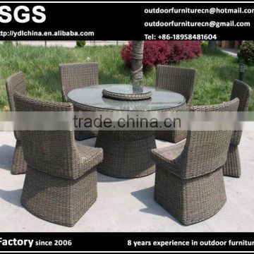 all weather outdoor PE rattan wicker dining table and chairs set