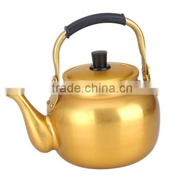 0.75L-15L cheaper welded spout tea pot golden yellow aluminum kettle