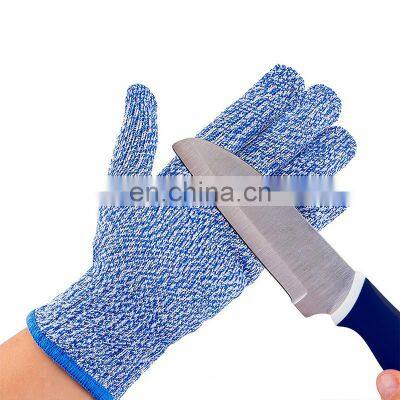Custom color HPPE level 5 family and shop use cutting resistant gloves