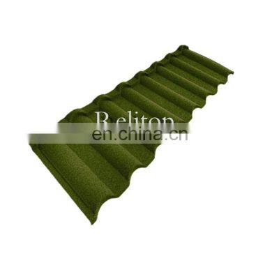 Green Color Roofing Relitop Milano Type Stone Coated Galvanized Roof Cottages For Resort Roofing Tiles Manufacturer Direct Sale