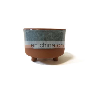outdoor brown small 11cm 4 in fairy garden clay mini terracotta clay plant planter pots with feet