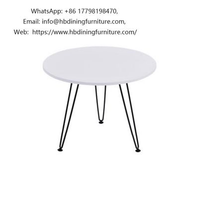 Iron wire leg MDF table top round small side table