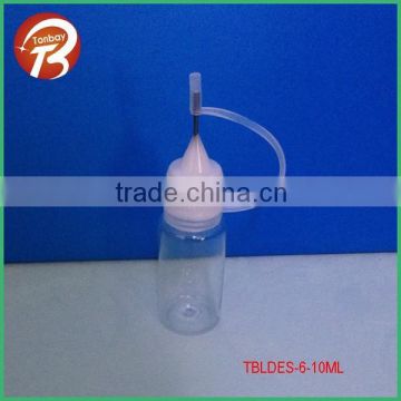Wholesale 10ml PET plastic e-liquid bottle stainless steel e-liquid bottle