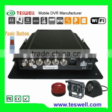 4 ch Mobile Phone real-time monitoring H.264 wireless cctv surveillance g-shock mobile vehicle dvr