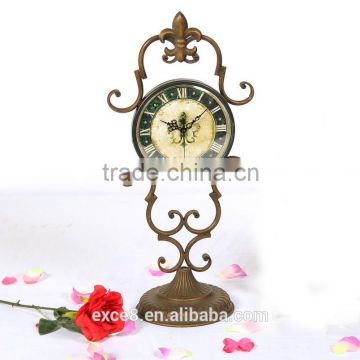 Vintage retro gold floor standing metal clock for decorative