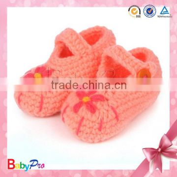 2014 New Design Cute Hand Crochet Baby Shoes Fashion Crochet Knitting Baby Shoes Flower Crochet Baby Shoes