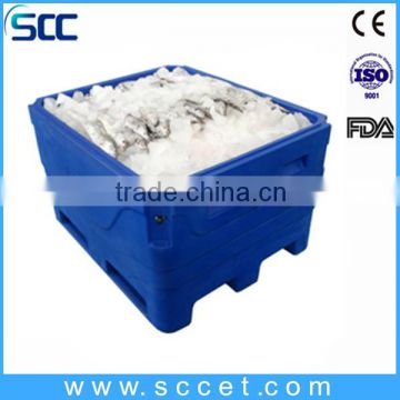 PE&PU fish transport cooler box for fork truck