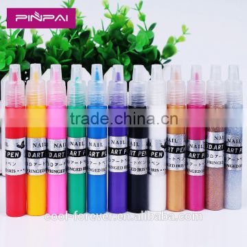 2016 wholesale colorful 12pcs 3d nail art painting pen
