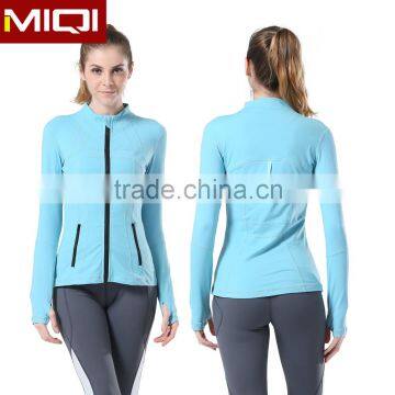 Women custom breathable zipper blank jacket sweatshirt without hood