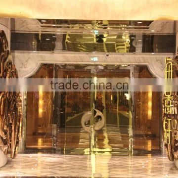 Gold ChampagneTitanium Stainless Steel 3 Wings Automatic Revolving Door