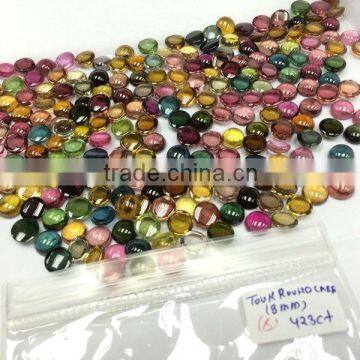 Natural Multi-Color Calibration Loose Gemstone Cabs Round Tourmaline-Super Quality