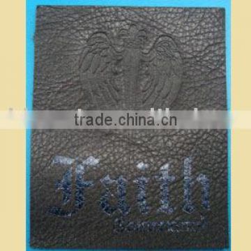 bronzing leather label