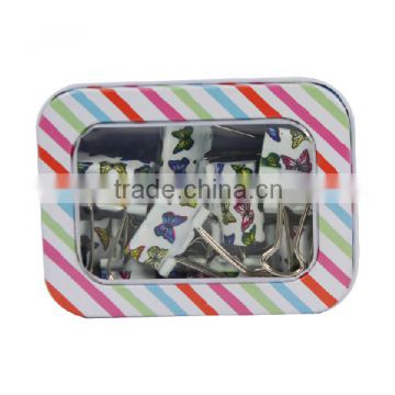 hot selling colorful high quality decroative metal binder clips for tin box