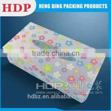 new style folding plastic tissue box with customized pattern