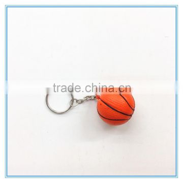 soft foam 4cm mini pu basketball ball keychain