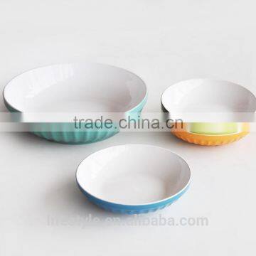 5pcs pasta bowl set,stoneware with solid color
