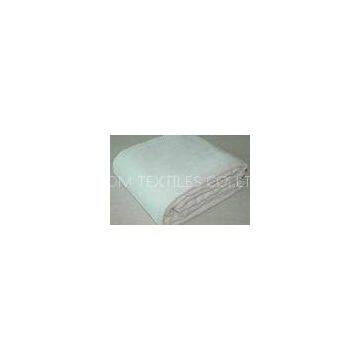 White Herringbone Cotton Woven Blanket With With Pre - Washed