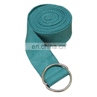 High quality adjustable D-Ring metallic Buckles Cotton yoga strap Indian supplier
