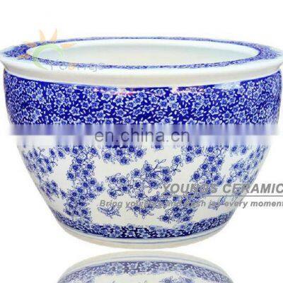 Big size chinese blue and white ceramic tree planters pots for wholesale