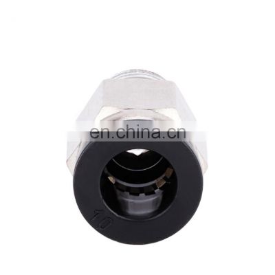 Standard PC4-02 Quick Connect Air Pneumatic Straight Hose Brass Joint Connector One Connect Air Black Pneumatic Fitting