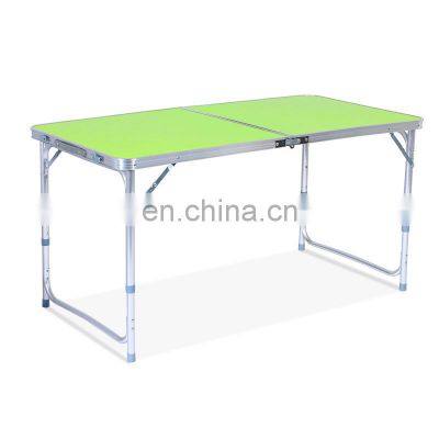 Portable outdoor furniture adjustable aluminium dining picnic table bbq camping folding table with umbrella hole