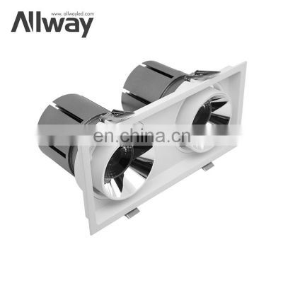 High Lumen Rectangle Easy Installation Ceiling Down Lamp Residential COB 2*12W LED Grille Light