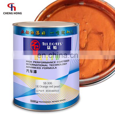 Automotive refinish auto paint 1k orange red pearl colors lacquer thinner auto color 1k basecoat pearl coating