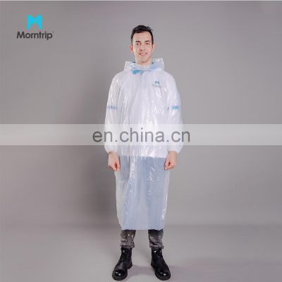 Waterproof Cheap Plastic Adult Men's Transparent For Clear Yellow Custom Material Plastic Soat Disposable Raincoat