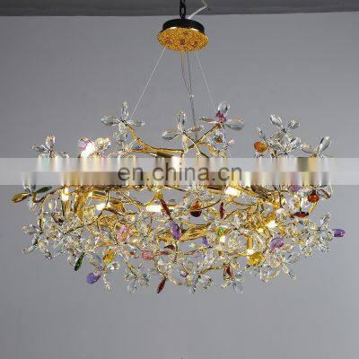 European luxury creative flower chandelier restaurant branch crystal chandelier