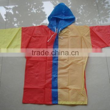 Multi-colored Plastic Children PEVA Raincoat