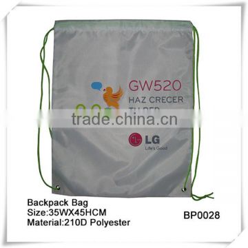 Wholesale Fabric Custom Printed Waterproof Backpack nylon drawstring Bag