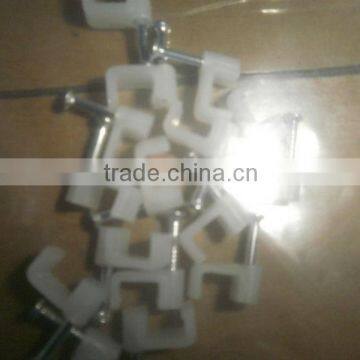 supply nail wire clips/plastic cable clips/nail cable clamps 34mm