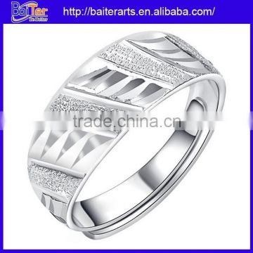 Men And Women Polished Solid Pure 999 Sterling Silver Vintage Engagement Band Rings