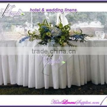 17' white polyester table skirts, polyester table skirtings for wedding events