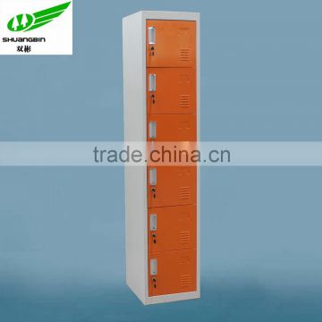 Solid metal six tier narrow cloth cabinet