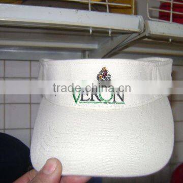 100% cotton golf visor with printed logo