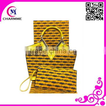 Fashion wax fabric matching bag WB-0137 lady hand bag for big party /wedding Dress