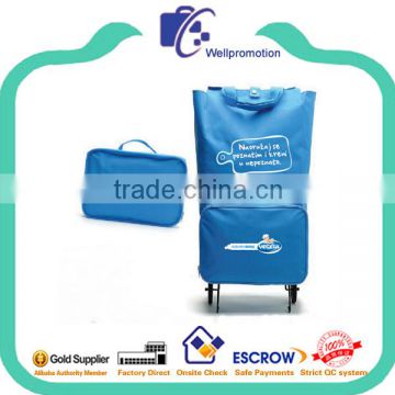 Folding polyester tote shopping bag on the trolley                        
                                                Quality Choice