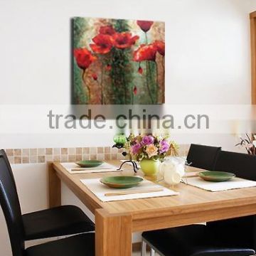 High Quality Home Decoration Handmade Red Flowers painted SH011 Artwork Wall on Canvas For Oil Painting