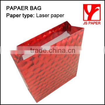 Red shiny paper shopping bags