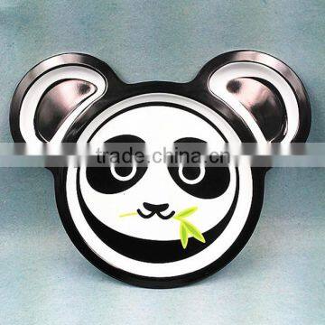 printed panda head shaped melamine plate