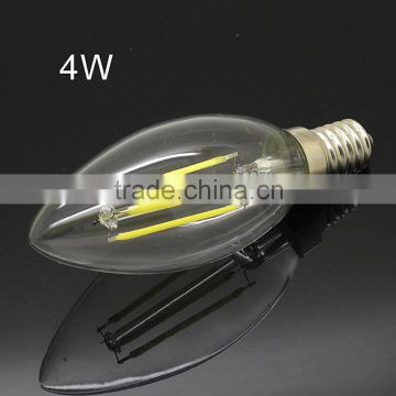 E14 E12 E27 4W Dimmable LED Filament Candle Light Bulb 2W 4W 6W with CE RoHS