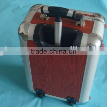 Bag case luggage with Dot jacquard cloth and mesh bag inner,Grainy film beauty case luggage,4 wheel trolley case